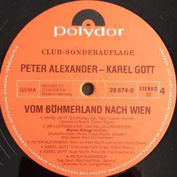 2LP Karel Gott: Vom Böhmerland Nach Wien