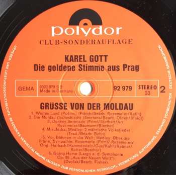 LP Karel Gott: Grüsse Von Der Moldau