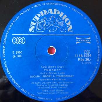 LP Karel Höger: Pohádky (Pták Ohnivák A Liška Ryška / Dlouhý, Široký A Bystrozraký)