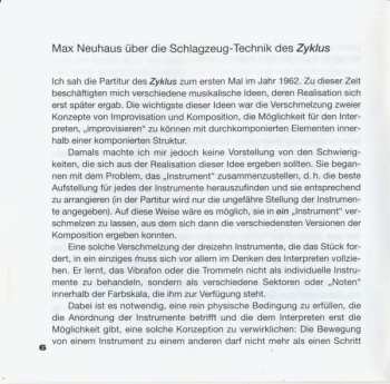 CD Karlheinz Stockhausen: Zyklus Für Einen Schlagzeuger In Zwei Fassungen / Klavierstück X