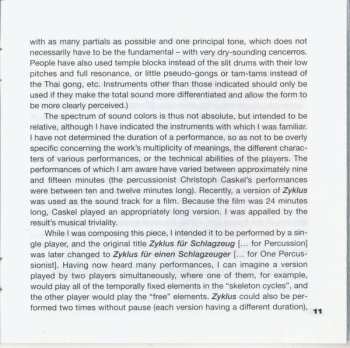 CD Karlheinz Stockhausen: Zyklus Für Einen Schlagzeuger In Zwei Fassungen / Klavierstück X