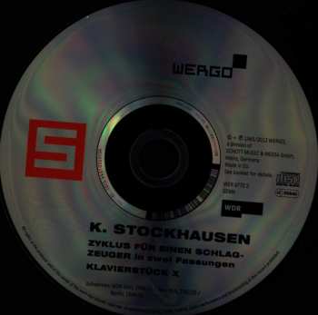 CD Karlheinz Stockhausen: Zyklus Für Einen Schlagzeuger In Zwei Fassungen / Klavierstück X