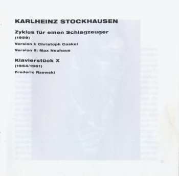CD Karlheinz Stockhausen: Zyklus Für Einen Schlagzeuger In Zwei Fassungen / Klavierstück X