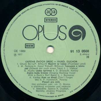 LP Karol Duchoň: Čardáš Dvoch Sŕdc = Czardas Of Two Hearts