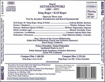 CD Karol Szymanowski: King Roger / Król Roger ⦁  Prince Potemkin / Kniaz Patiomkin (Incidental Music)