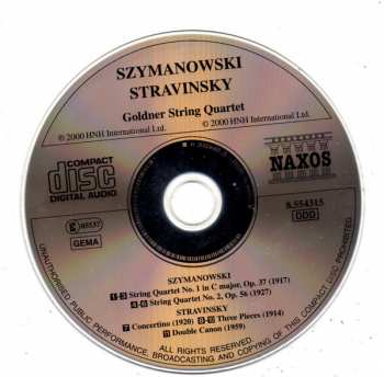 CD Igor Stravinsky: String Quartets • Concertino • Three Pieces • Double Canon