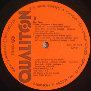 LP Katalin Madarász: Cigánydalok = Gipsy Songs