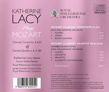 CD The Royal Philharmonic Orchestra: Katherine Lacy Plays Mozart, Clarinet Concerto K.622 & Clarinet Quintet in A K.581