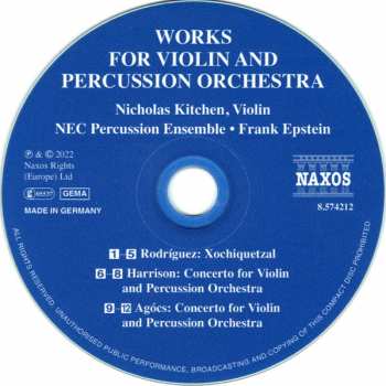 CD Lou Harrison: Works For Violin And Percussion Orchestra