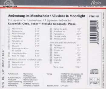 CD Kazumichi Ohno: Andeutung Im Mondschein (Ein Japanischer Liederabend) = Allusions In Moonlight (A Japanese Lieder-Recital)