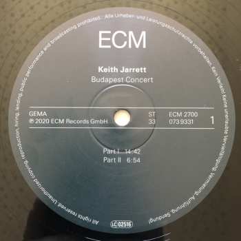 2LP Keith Jarrett: Budapest Concert