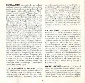 CD Keith Jarrett: Works By Lou Harrison: Piano Concerto - Suite For Violin, Piano And Small Orchestra