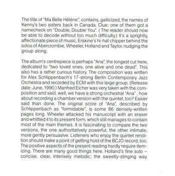 CD Kenny Wheeler Quintet: The Widow In The Window