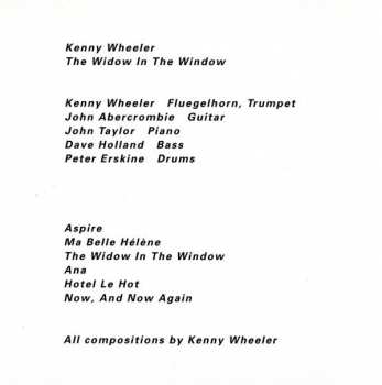 CD Kenny Wheeler Quintet: The Widow In The Window