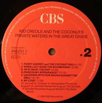 LP Kid Creole And The Coconuts: Private Waters In The Great Divide