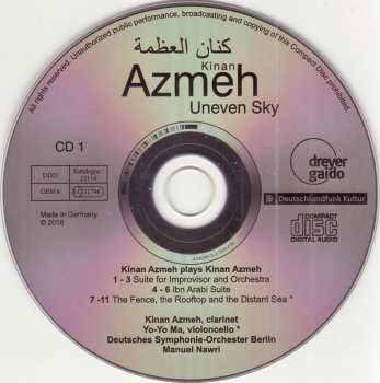 2CD Yo-Yo Ma: كنان العظمة Kinan Azmeh – Uneven Sky