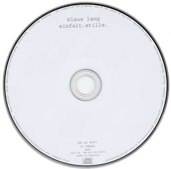 CD Klaus Lang: Einfalt.Stille.