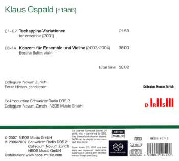 SACD Peter Hirsch: Tschappina-Variationen, Konzert Für Ensemble Und Violine