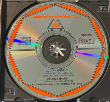CD Maurice Ravel: Sonata For Cello Solo Op.8/ Duo For Violin And Cello Op. 7 / Sonata For Violin And Cello