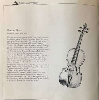 CD Maurice Ravel: Sonata For Cello Solo Op.8/ Duo For Violin And Cello Op. 7 / Sonata For Violin And Cello