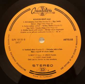 LP Kondor Ernő: Hungarian Songs - Kondor Ernő Dalai