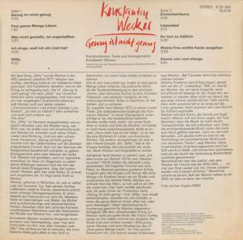 LP Konstantin Wecker: Genug Ist Nicht Genug