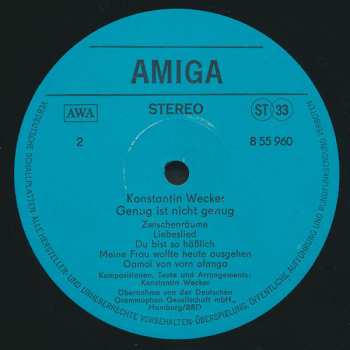 LP Konstantin Wecker: Genug Ist Nicht Genug