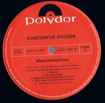 LP Konstantin Wecker: Weckerleuchten