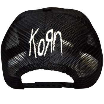 Merch Korn: Korn Unisex Mesh Back Cap: Sonic Silver Logo (black) (back Print)