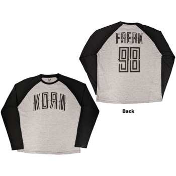 Merch Korn: Korn Unisex Raglan T-shirt: Freak '98 (black & Grey) (back Print) (small) S