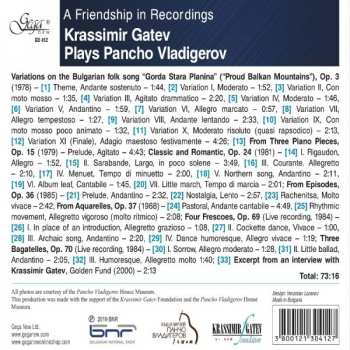 CD Krassimir Gatev: A Friendship In Recordings: Krassimir Gatev Plays Pancho Vladigerov