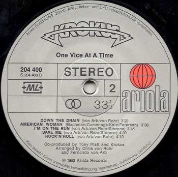 LP Krokus: One Vice At A Time