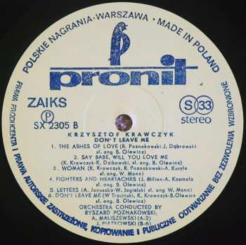 LP Krzysztof Krawczyk: Don't Leave Me