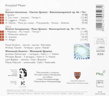 2CD Krzysztof Meyer: Clarinet Quintet Op. 66 - Piano Quintet Op. 76