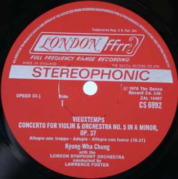 CD The London Symphony Orchestra: Saint-saens: Violin Concerto 3 / Vieuxtemps