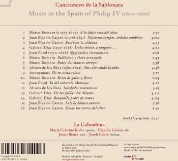 CD La Colombina: Cancionero De La Sablonara - Music In The Spain Of Philip IV