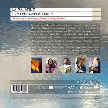 CD La Palatine: Il N'Y A Pas D'Amour Heureux: Œuvres de Monteverdi, Rossi,  Merula, Savioni...