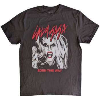 Merch Lady Gaga: Lady Gaga Unisex T-shirt: Born This Way Photo (charcoal Grey) (small) S