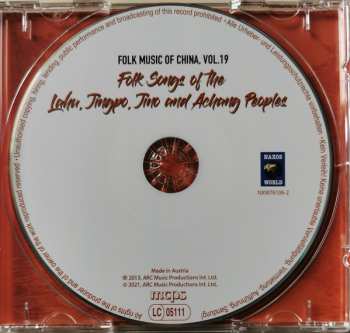 CD Lahu: Folk Songs Of The Lahu, Jingpo, Jino and Achang Peoples