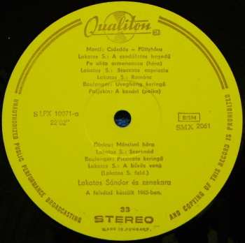 LP Sándor Lakatos And His Gipsy Band: Budapest Éjjel = Budapest At Night