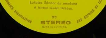 LP Sándor Lakatos And His Gipsy Band: Budapest Éjjel = Budapest At Night