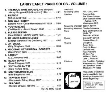 CD Larry Eanet: Piano Solos Volume 1