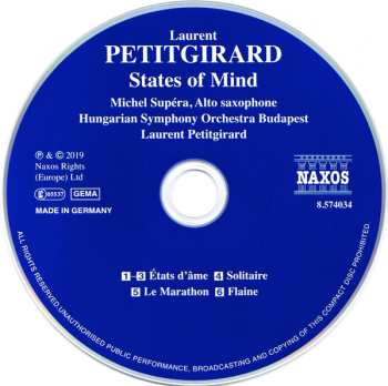 CD Laurent Petitgirard: States Of Mind