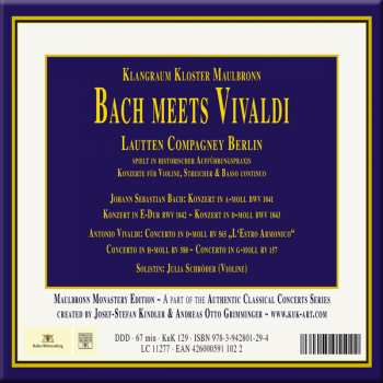 CD Johann Sebastian Bach: Klangraum Kloster Maulbronn: Bach Meets Vivaldi