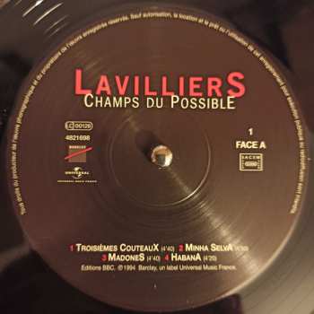 2LP Bernard Lavilliers: Champs Du Possible