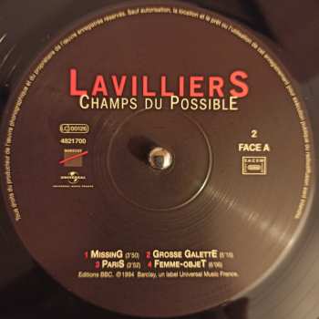 2LP Bernard Lavilliers: Champs Du Possible