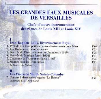 CD Jordi Savall: Les Grandes Eaux Musicales De Versailles : Chefs-D'Œuvre Instrumentaux Des Règnes De Louis XIII Et Louis XIV