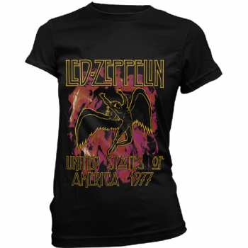 Merch Led Zeppelin: Női Póló Black Flames 