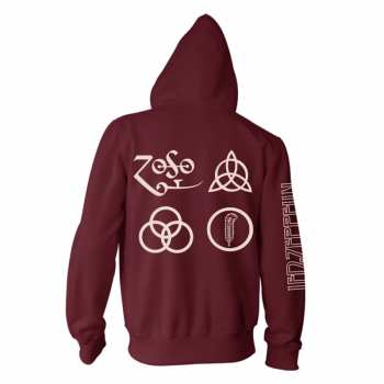 Merch Led Zeppelin: Mikina Se Zipem Symbols S