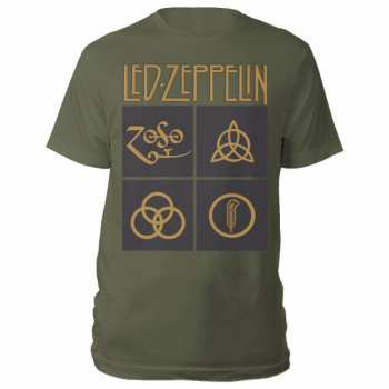 Merch Led Zeppelin: Póló Gold Symbols & Black Squares